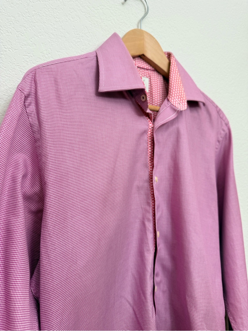Ted Baker Men's Mauve-Pink Microcheck Dress Shirt